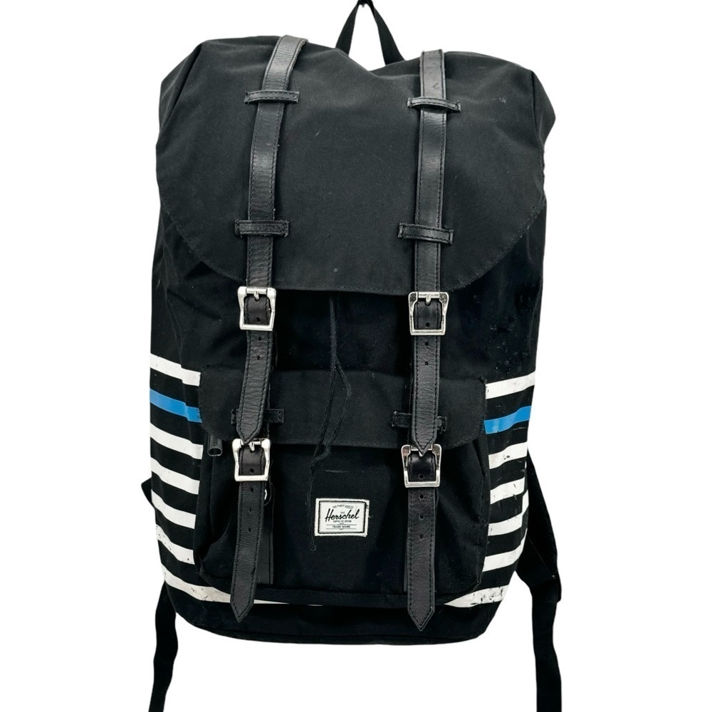 Hershel Supply Co Little America Backpack Laptop Sleeve Black White Blue Stripe
